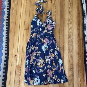 Pact Floral Backless Dress - Blue and Yellow